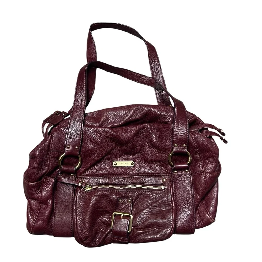 Michael Kors Merlot Pebbled Leather Shoulder Bag